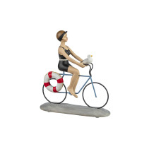 BAÑISTA EN BICICLETA CON GAVIOTA Y SALVAVIDAS
