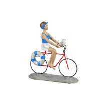 BAÑISTA EN BICICLETA CON GAVIOTA Y SALVAVIDAS